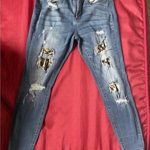 Judy Blue Jeans skinny with leopard print